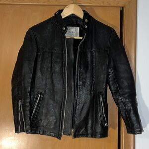 Vintage leather moto jacket